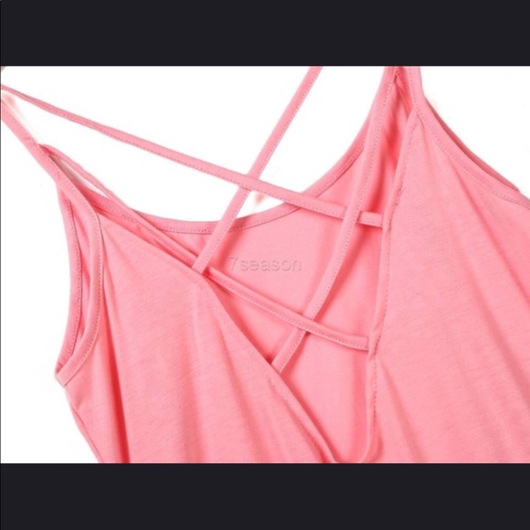 NWT Pink Sexy Strappy pink top XL runs small - Picture 7 of 8